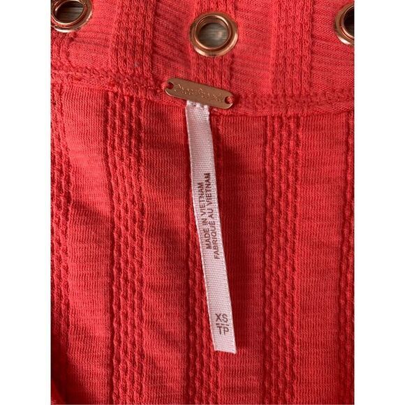 Free People Ice Cold Ribbed Top In Rose Crimson - Picture 7 of 11